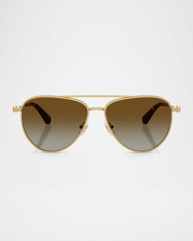 SK7031 Crystal Metal Aviator Sunglasses